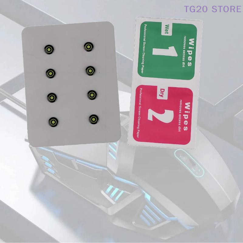 Gaming Accessories Bundle - 8 Buah/Pak Stiker Bantalan Kaki Kaca