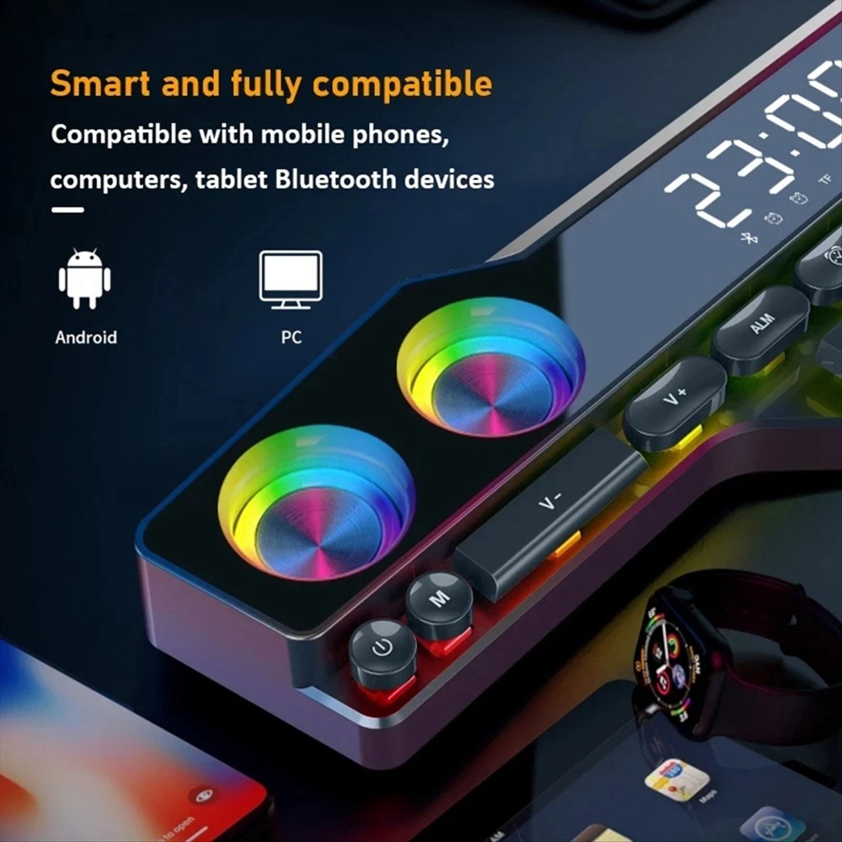 Gaming Accessories Led - DTC5 V18 Speaker Warna-warni Dazzle untuk