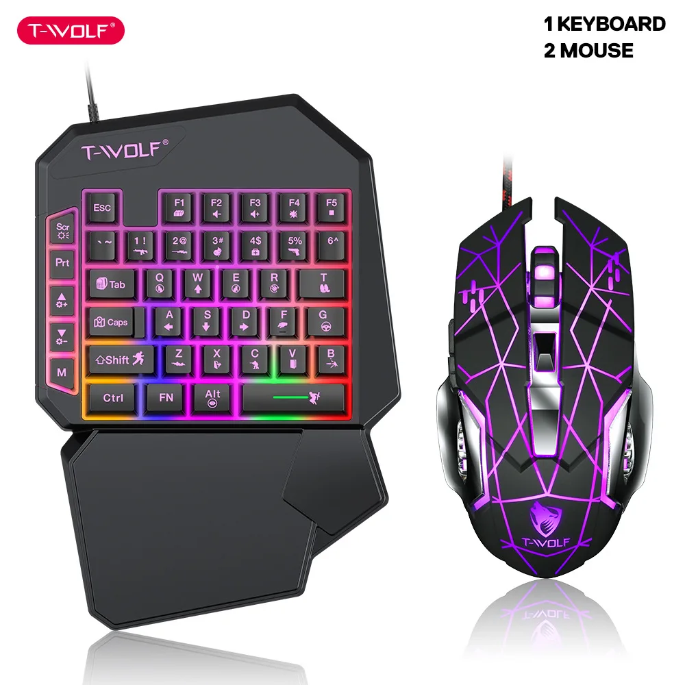 T-WOLF TF900 satu tangan Keybo - Gaming Accessories Bundle ulasan dan harga