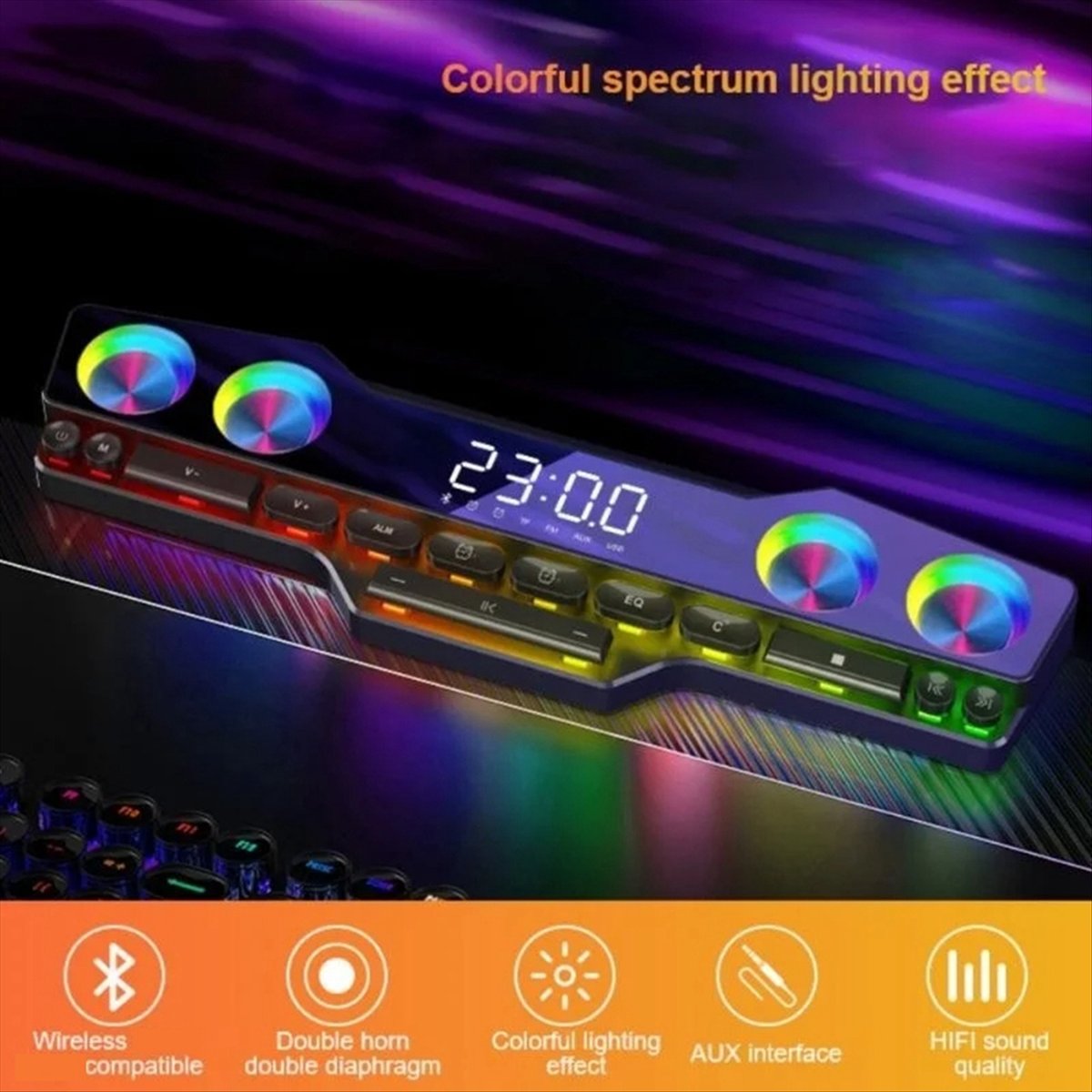 DTC5 V18 Speaker Warna-warni D - Gaming Accessories Led ulasan dan harga